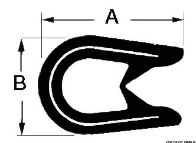 Profilato Pvc Nero 4 X 6 Mm